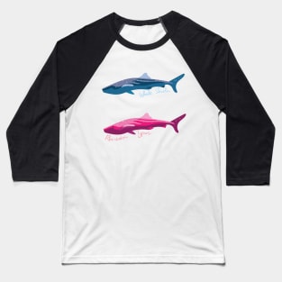 Minimalist Whale Shark Baseball T-Shirt